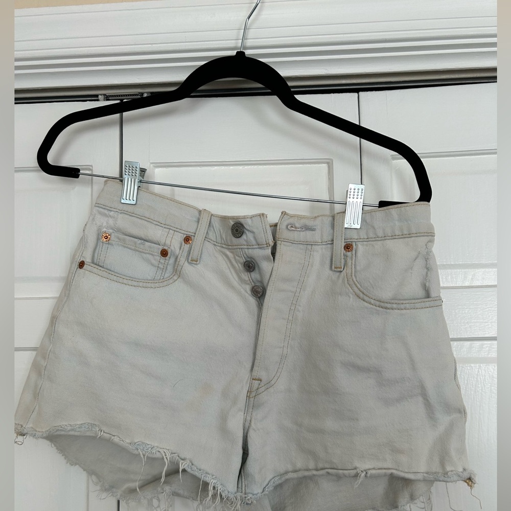 Levi 501 Ribcage Light Acid Wash Jean Shorts